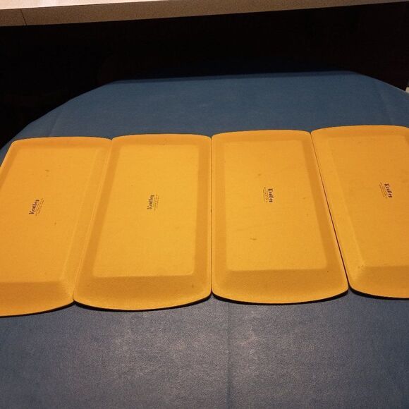 Vintage Kentley Yellow Lap Trays (4) Cottagecore Kitsch Grandmacore - Picture 3 of 11